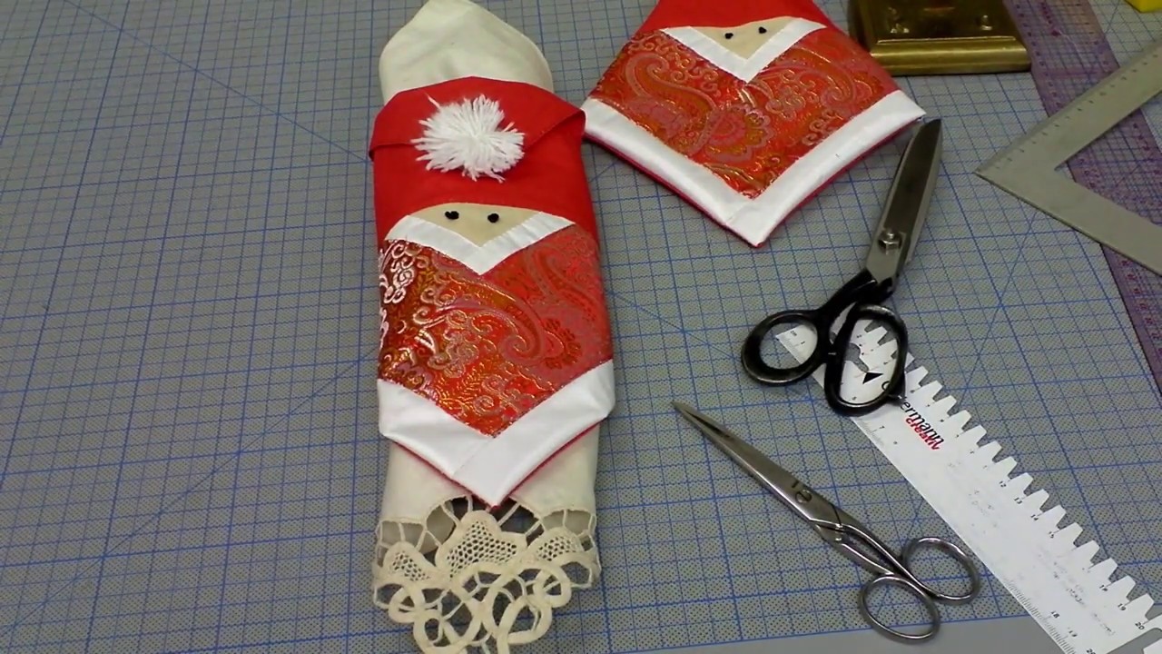 Weihnachts Deko Flaschen-Nikolaus & Serviettenmantel - Lilo Siegel