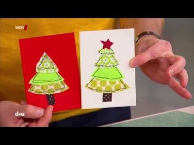 Weihnachtskarten Nähanleitung. Mit der Nähmaschine malen