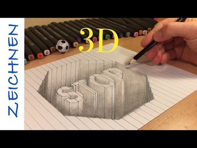 3D STOP Zeichen lernen 3D für Anfängers Trick Art Draw on Paper, Hole