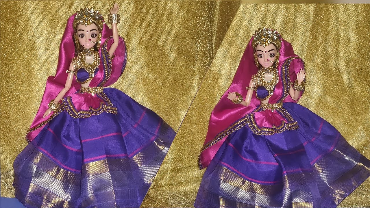 Barbie doll kundan jewellery#pattu half saree#bridal lehenga#Kalpana Saranam