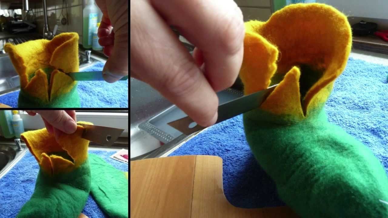 Fotoslideshow - Froschkönig Filzschuhe für Kinder - Schafwolle bestellen bei filzpackerl.at