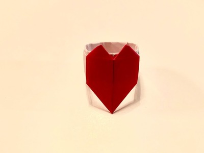 Geschenke selber machen - Herz Ring aus Papier basteln - Heart Ring Origami DIY оригами - Muttertag