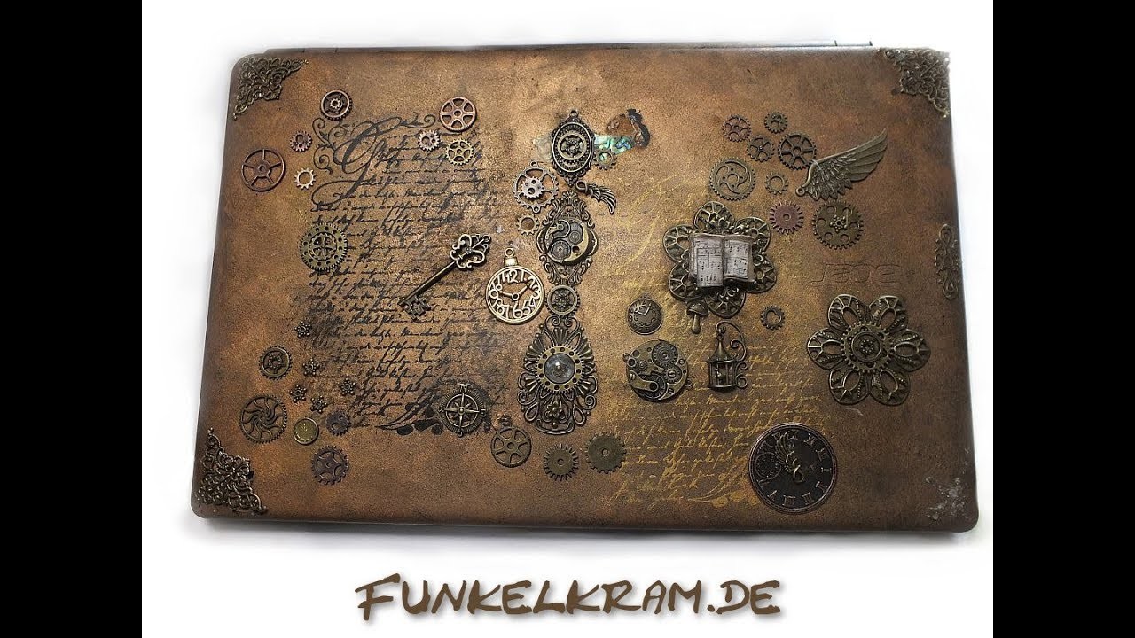 Steampunk Deko, Schmuck + Notebook basteln Funkelkram.de