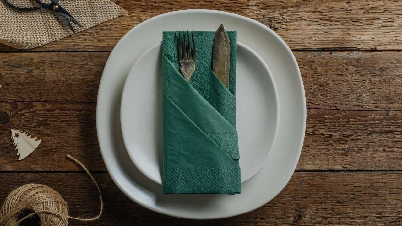 SERVIETTEN FALTEN BESTECKTASCHE - Papierservietten falten einfach - Hochzeit - Tischdeko