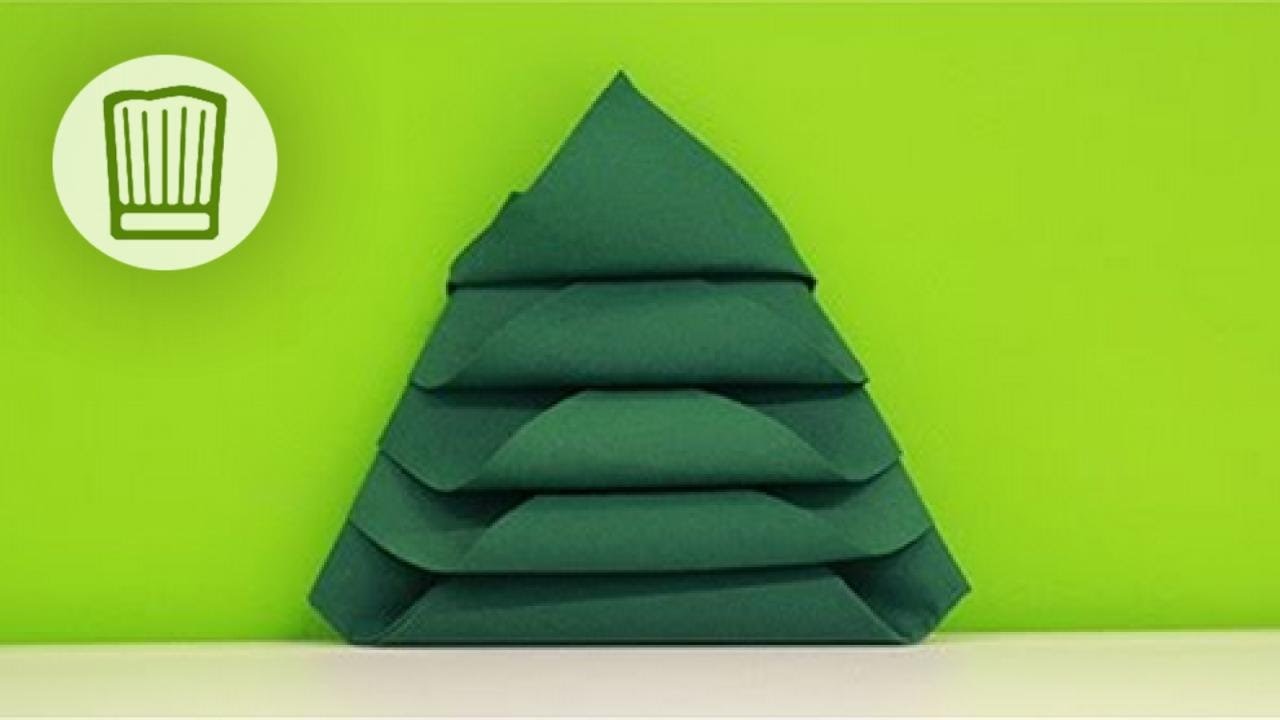 Servietten falten - Der Tannenbaum - Tischdeko zu Weihnachten - Video-Faltanleitung #chefkoch