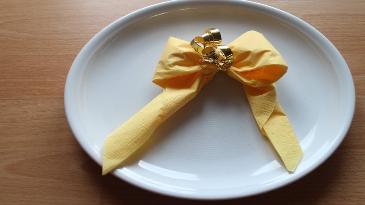 Servietten falten: 'Schleife' schöne Tischdekoration für Geburtstag, Hochzeit oder Weihnachten [W+]