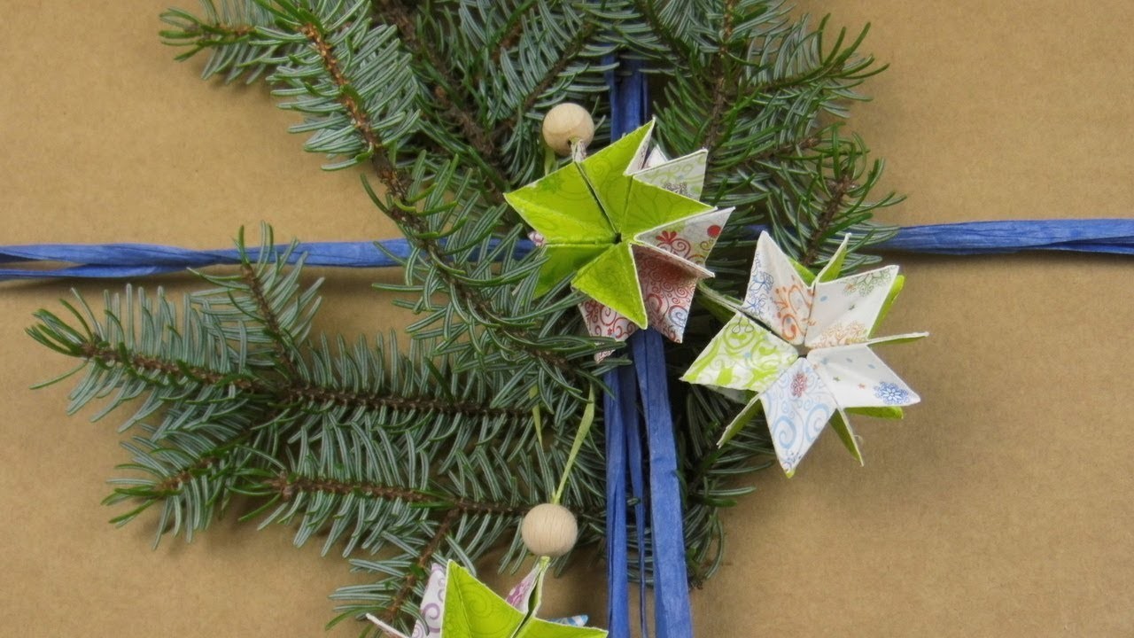 Sterne Basteln:  Christbaumschmuck, Geschenkanhänger für Weihnachten selber machen