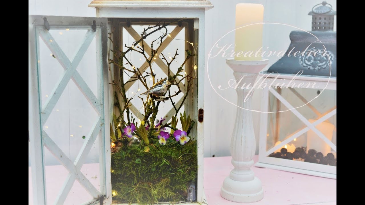 DIY: Blumen-Deko in der Laterne - Übergang Winter.Frühling - selber machen