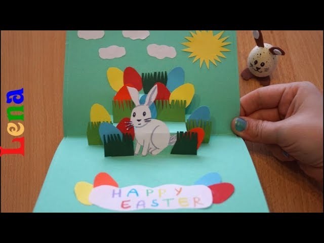 DIY Pop up Osterkarte mit Osterhasen basteln ???? Bunny Easter Card DIY ???? открытка на пасху