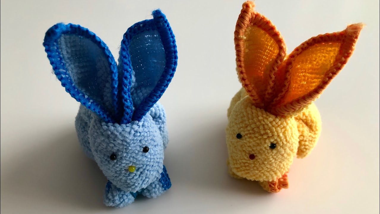 Geschenke selber machen - Hasen basteln mit einem Handtuch - Easter Bunny - Ostern Bastelideen DIY