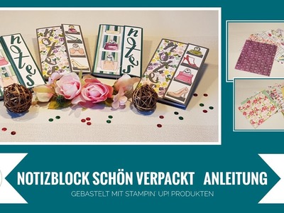 Notizblock schön verpackt I Anleitung I diy I KreativSpatz I Tutorial I Stampin' Up! I SAB 2020