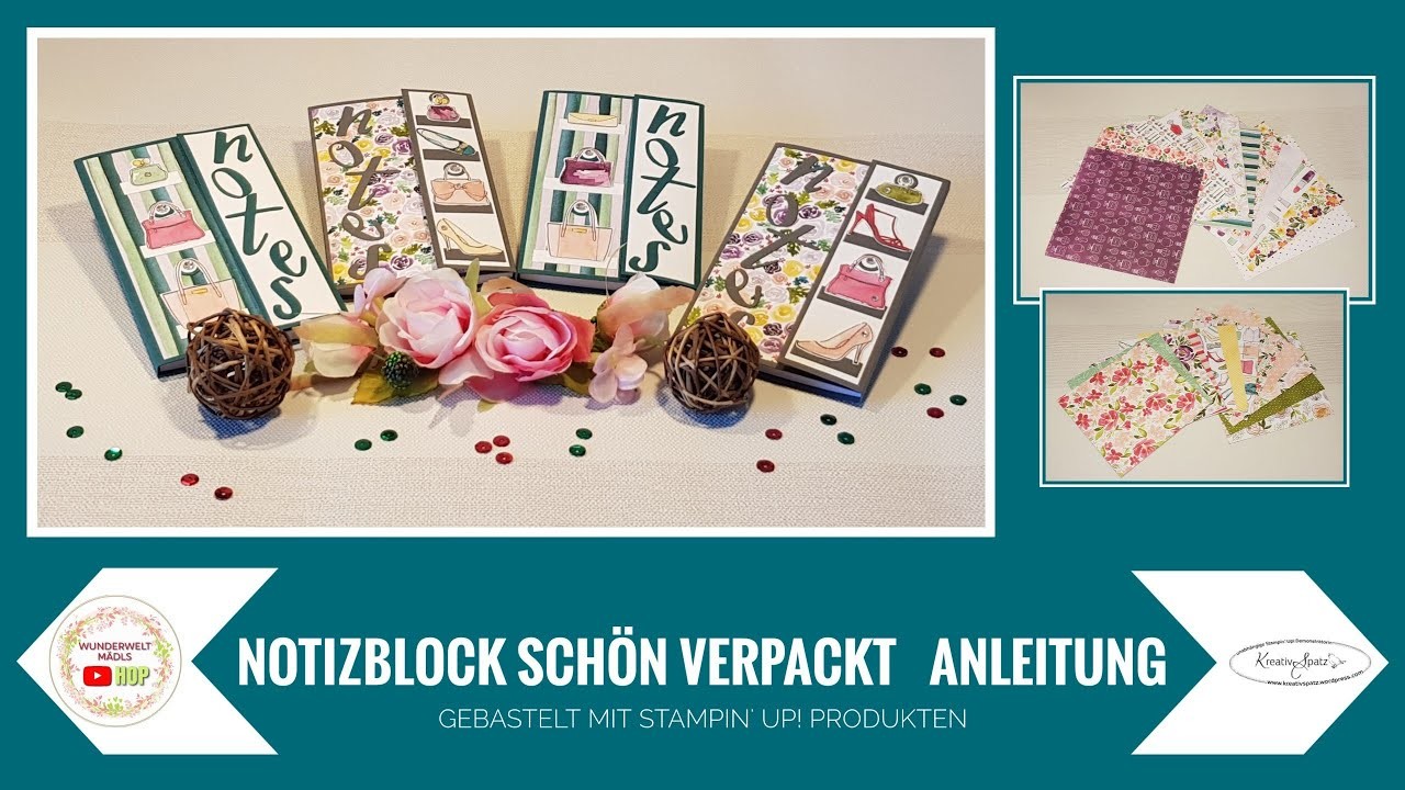 Notizblock schön verpackt I Anleitung I diy I KreativSpatz I Tutorial I Stampin' Up! I SAB 2020