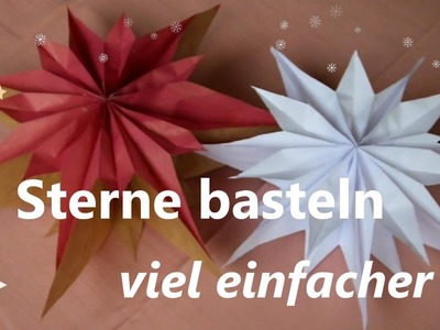Weihnachtssterne Basteln mit Butterbrottüte DIY: 3D Sterne bastlen | Weihnachtsdeko selbt machen
