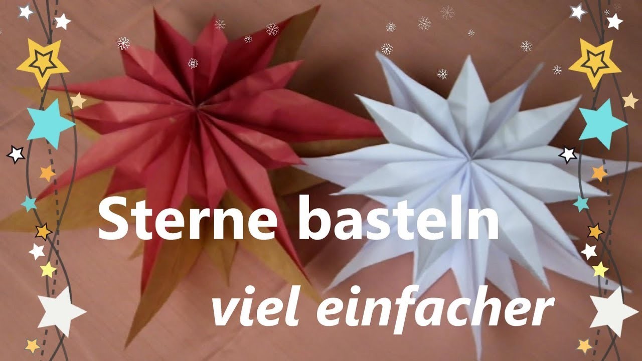 Weihnachtssterne Basteln mit Butterbrottüte DIY: 3D Sterne bastlen | Weihnachtsdeko selbt machen