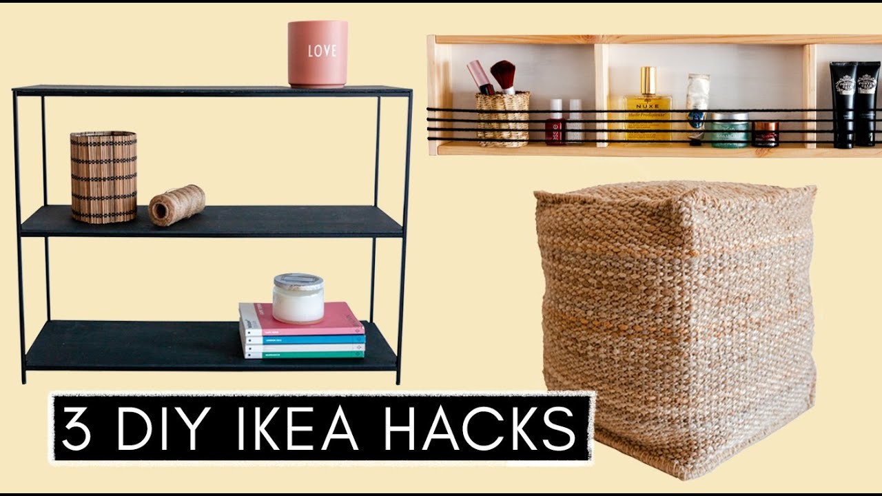 3 DIY IKEA HACKS: Pouf, Designer Regal & Ordnung im Badezimmer