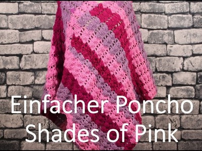 Einfacher Poncho Shades of Pink
