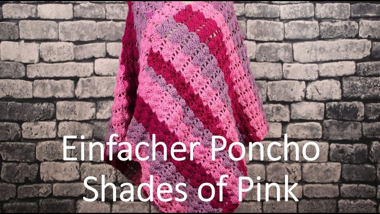Einfacher Poncho Shades of Pink