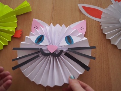 Katze basteln aus Papier ???? Paper rosette cat diy ???? кошка из бумаги своими руками