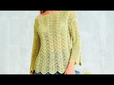 Knitting pullover wavy pattern - Wellenmuster des Strickpullovers - ถักลายเสื้อสวมหัวหยัก
