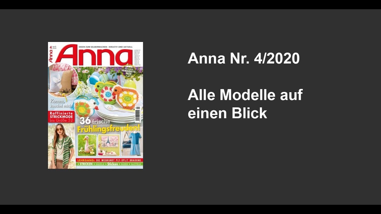 Zeitschrift Anna Nr. 4.2020 - Alle Modelle auf einen Blick!