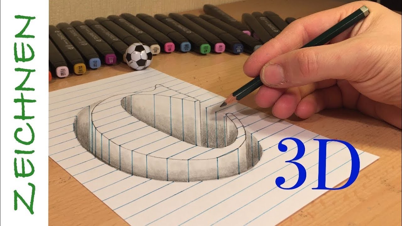 3D Zeichnen lernen für Anfänger Buchstaben "C" in 3D leicht - How to Draw 3D creation ilussion
