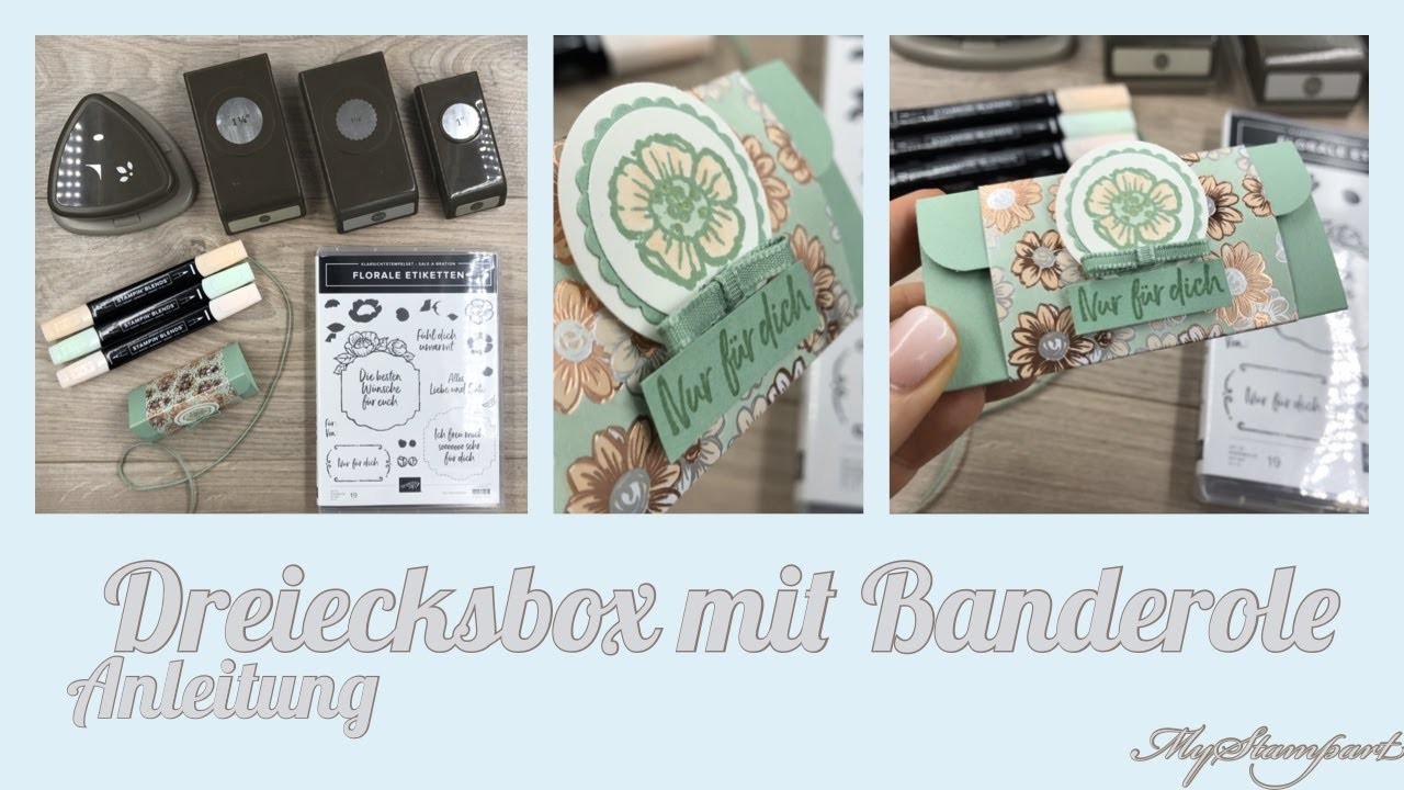 Anleitung Dreiecksbox mit Banderole aus dem neuen Besonderen DP Blütenglanz aus der SAB ab 3. März