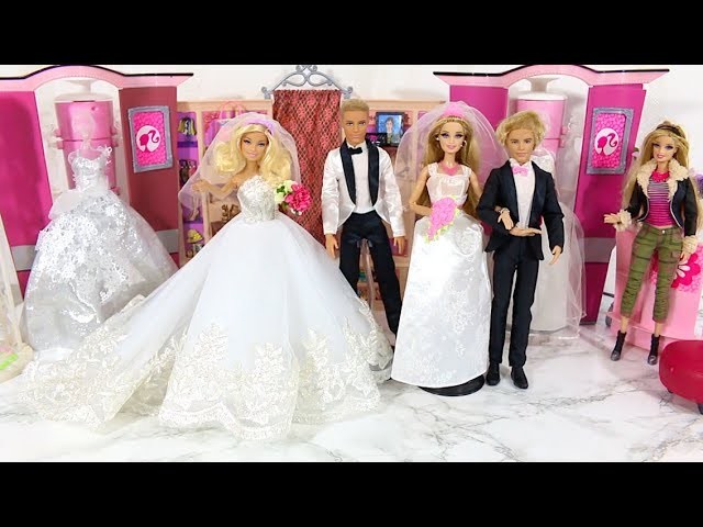 Barbie dolls Wedding Dress Shopping at Bridal Shop Gaun Pengantin Boneka Barbie Hochzeitskleid