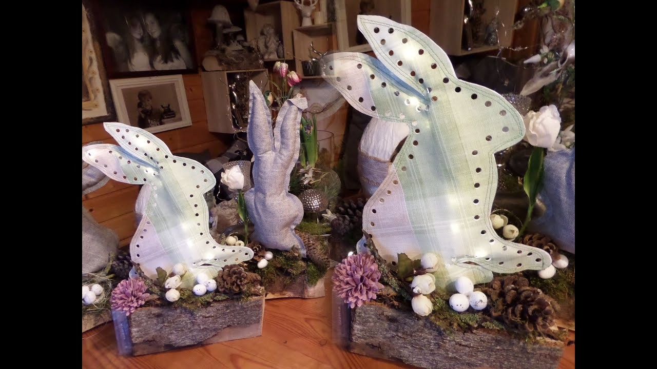 DIY-BASTELN: ausgefallene LED DEKO HASEN für Außen & Innen, in UPCYCLING :))