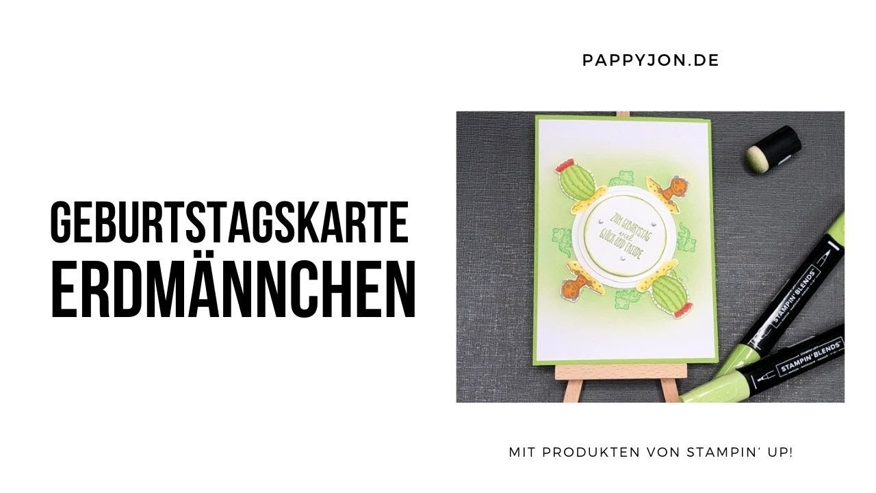 Geburtstagskarte Erdmännchen | Anleitung | Stampin' Up! | Pappyjon | Team-Video-Hop | Tutorial | DIY