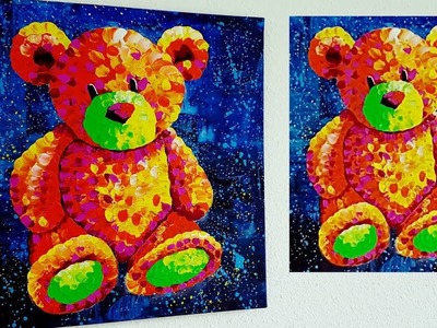 Geschenk für Kinder Teddybär Malen Acryl - Gift for Kids Teddy Bear Acrylic Painting