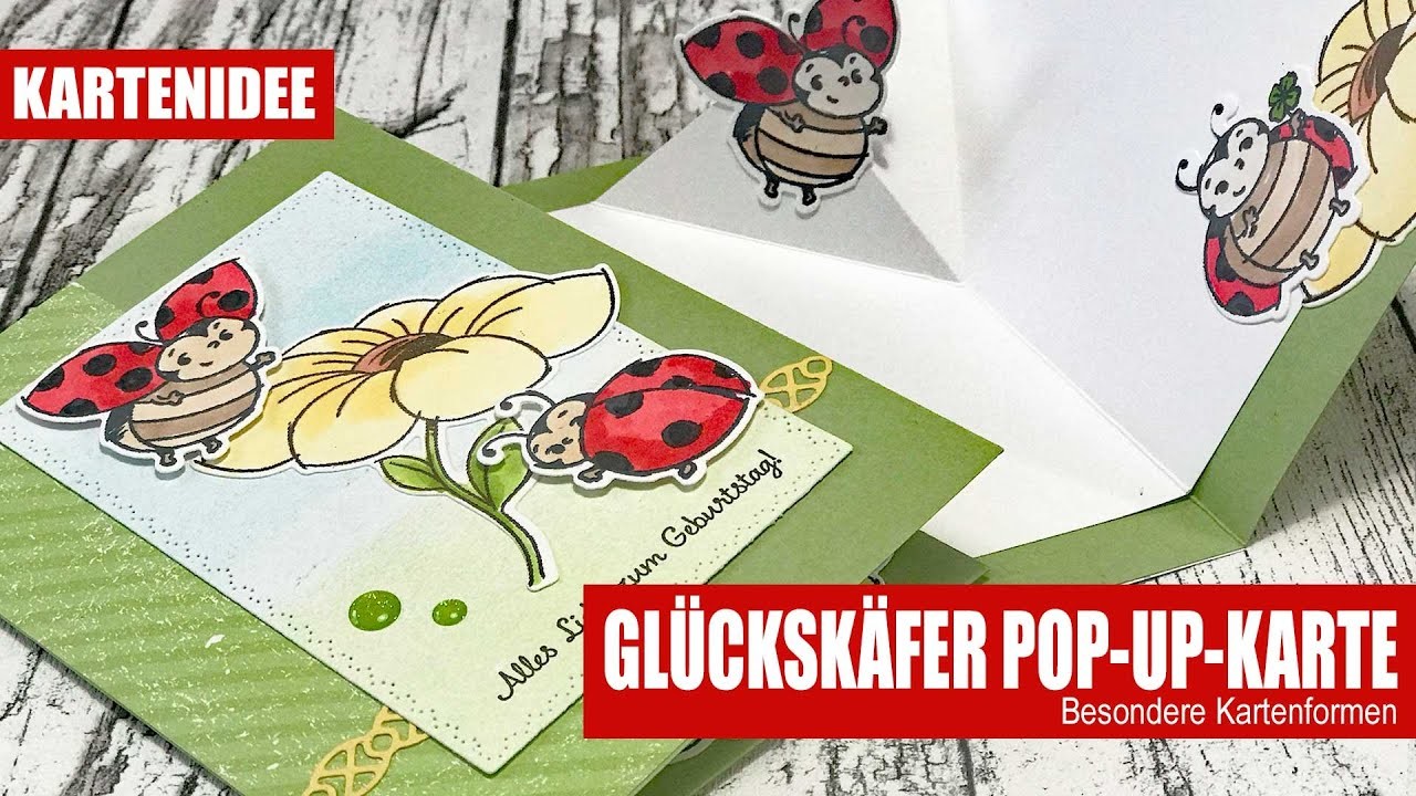 Glückskäfer Pop-Up-Karte | Perfekt abgestimmt | Besondere Kartenformen für Niedlichbastler