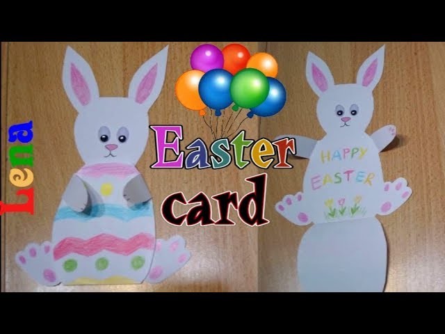 Karte mit Osterhasen basteln ???? Osterkarte DIY  ????  DIY Bunny Easter Card DIY ???? открытка на пасху