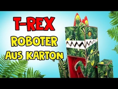 Selbstgebastelter T-Rex-Roboter aus Pappkarton!❤️????