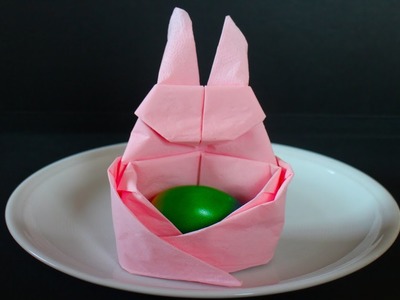 Servietten falten: 'Osterhase mit Ei' für Ostern, Geburtstag & Muttertag [W+]