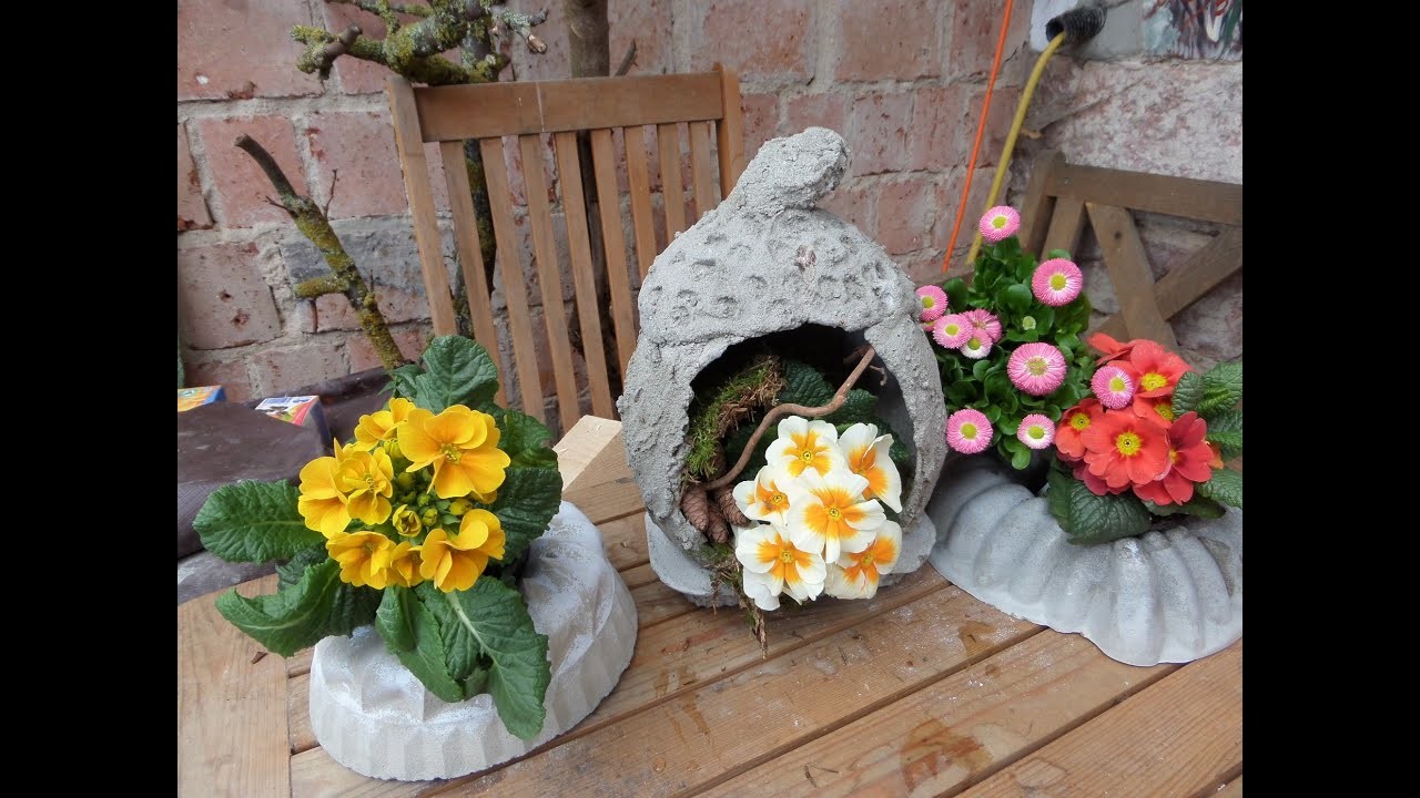 DIY-BETON : besondere, ausgefallene BLUMEN-Deko & MEHR :))