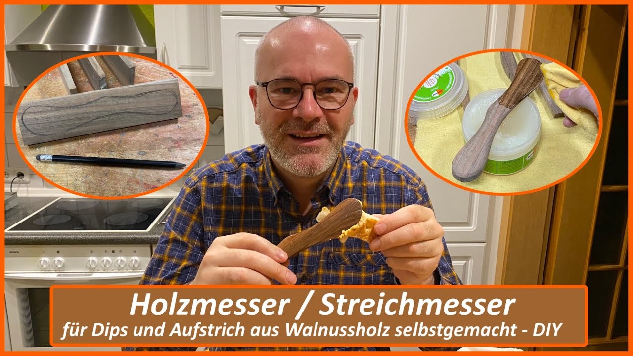 Holzmesser - Streichmesser aus Walnussholz - DIY - selbstgemacht