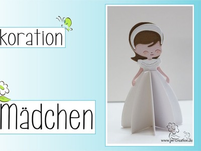 Mädchen für kommunion - Taufe.  | Deko mit Stanzschablonen | Tutorial