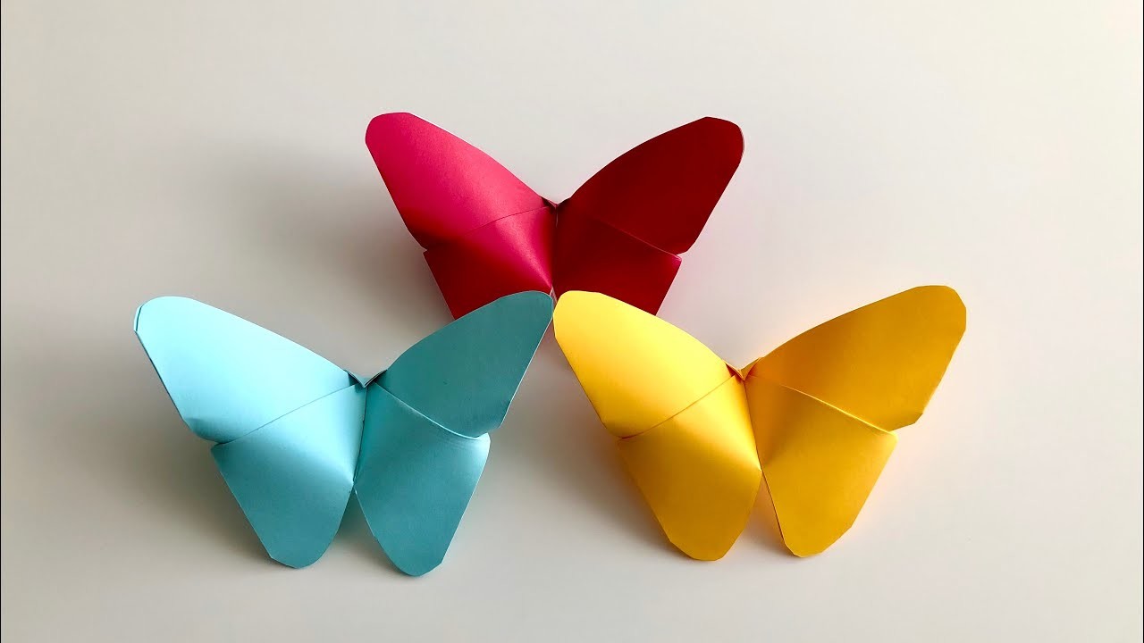Origami Schmetterling falten mit Papier - basteln mit Kindern - DIY Butterfly - Frühlingsdeko