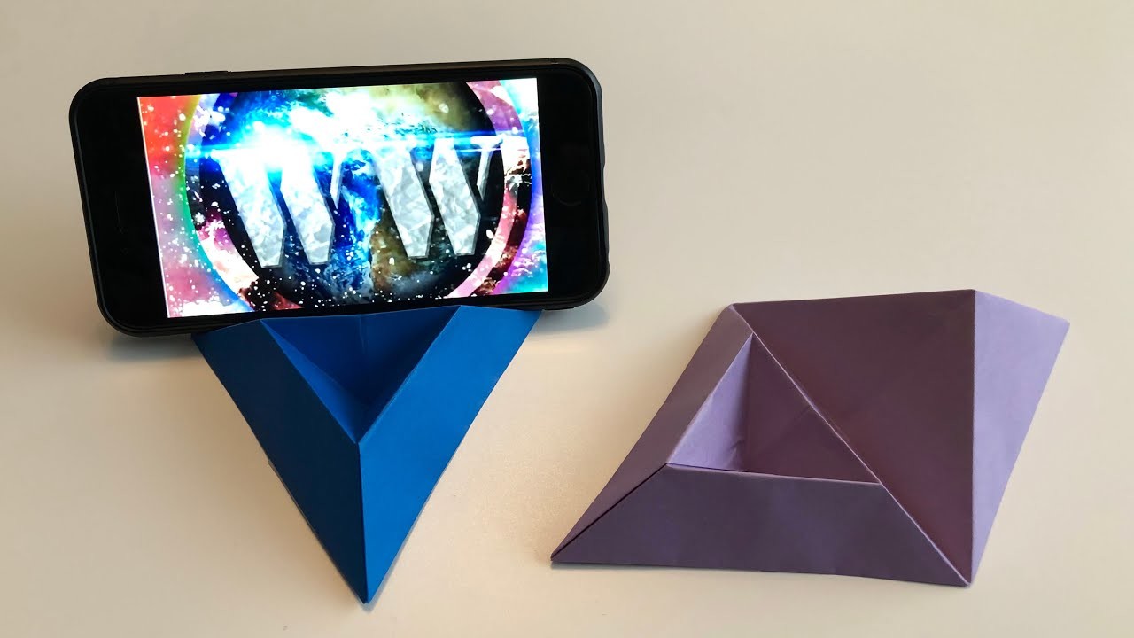 Smartphone Ständer selber falten mit Papier - Phone holder Origami DIY - оригами