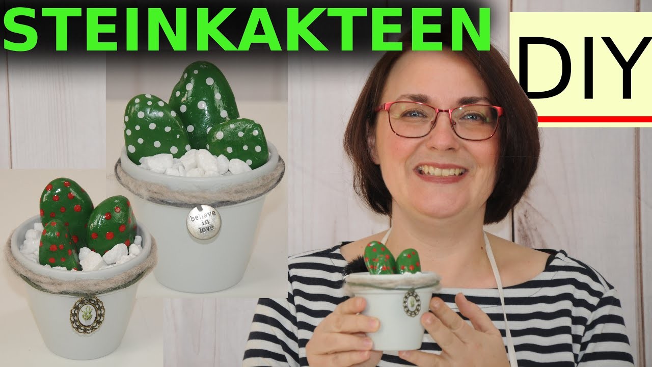 Steinkakteen im Shabby Chic Blumentopf | DIY ganz einfach [DEUTSCH] 2020