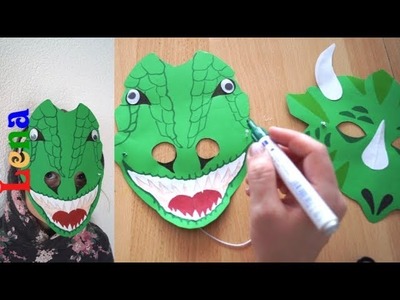 Tyrannosaurus Rex Maske basteln ???? Dinosaur Mask DIY - как сделать маску динозавра из бумаги