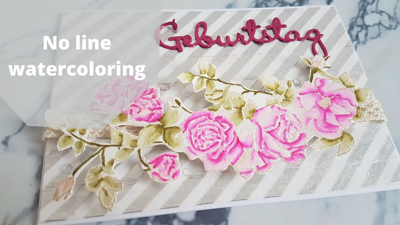 Washi Week 3 No line Watercoloring und Washi Tape vom Action aufbrauchen