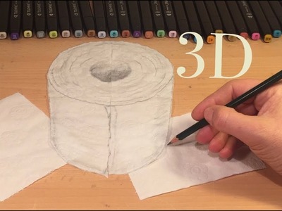 3D Zeichnen Toilettenpapier lernen für Anfänger - 3D Drawing to learn Toilet Paper Corona virus