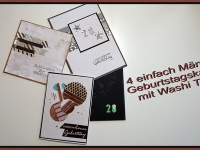 4 Geburtstagskarten für Männer mit Washi Tape | #MFG #MiteinanderFantasievollGestalten #KoOp