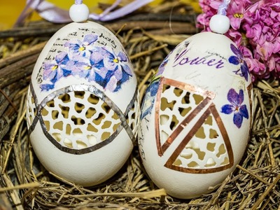 Ostereier bemalen, fräsen, kunstvoll gestalten. Gänseeier gestalten,Osterdeko