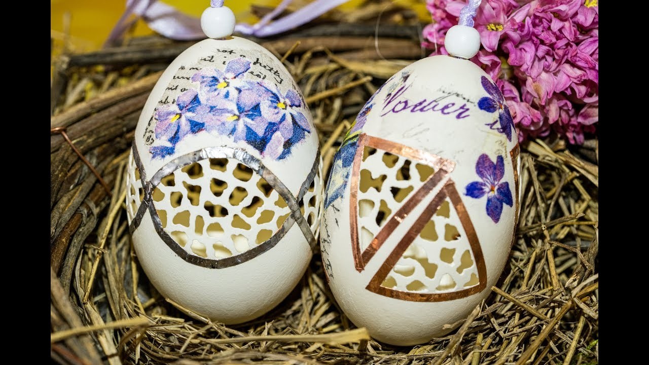 Ostereier bemalen, fräsen, kunstvoll gestalten. Gänseeier gestalten,Osterdeko