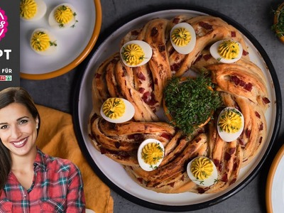 Sallys Osterkranz mit gefüllten Eiern