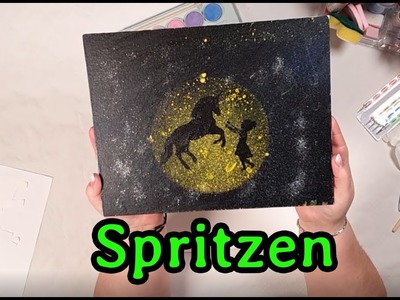 Spritzbilder mit Zahnbürste