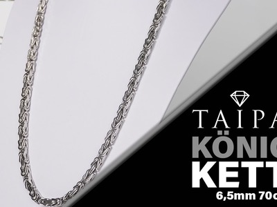 Taipan Königskette 70cm lang 6,5mm breit 925 Sterling Silber rhodiniert