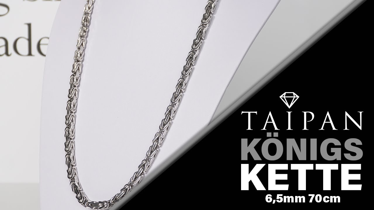 Taipan Königskette 70cm lang 6,5mm breit 925 Sterling Silber rhodiniert